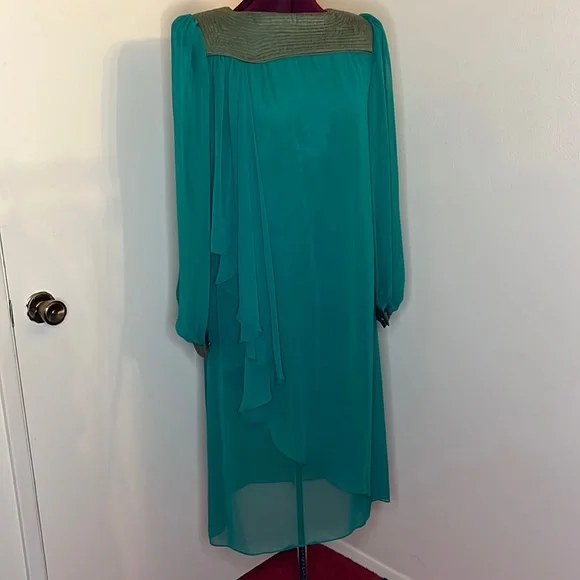 Emerald chiffon “Golden Girls” style dress - Picture 3 of 14